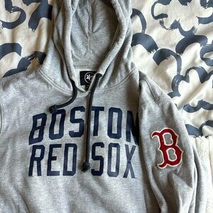 Grey Red Sox “B” Patch Hoodie